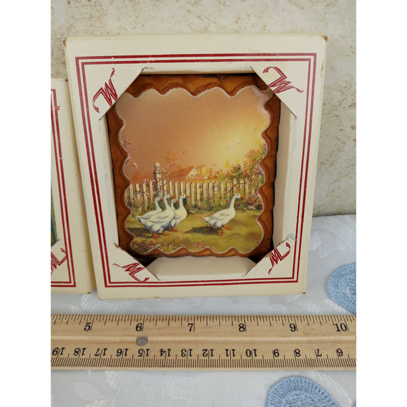 Wintermute Industries Inc Rustic Wood Plaques 4x3" - Swan & Geese Set of 2 NOS - Picture 7 of 9